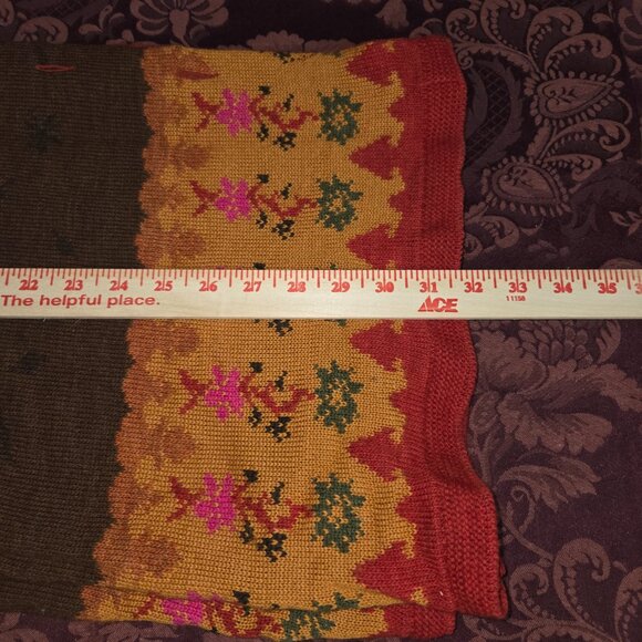 Oilily Fall Color Long Sleeve Wool Blend Cardigan Sweater Woman's Size L - Picture 5 of 7